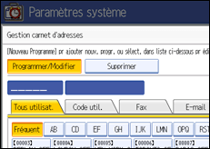 Illustration de l'&eacute;cran du panneau de commande