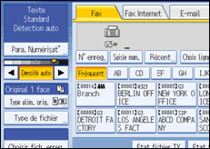 Illustration de l'&eacute;cran du panneau de commande