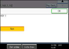 Illustration de l'&eacute;cran du panneau de commande