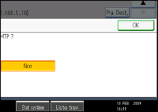 Illustration de l'écran du panneau de commande