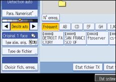 Illustration de l'&eacute;cran du panneau de commande