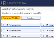 Illustration de l'&eacute;cran du panneau de commande