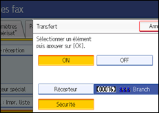 Illustration de l'&eacute;cran du panneau de commande