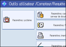 Illustration de l'&eacute;cran du panneau de commande