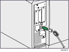 Illustration du raccordement du c&acirc;ble d'interface Ethernet