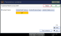 Illustration de l'&eacute;cran du panneau de commande