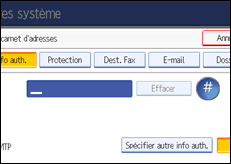 Illustration de l'&eacute;cran du panneau de commande