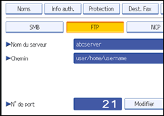 Illustration de l'&eacute;cran du panneau de commande