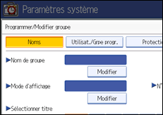 Illustration de l'&eacute;cran du panneau de commande