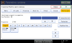 Illustration de l'écran du panneau de commande