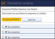 Illustration de l'&eacute;cran du panneau de commande