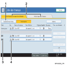 Illustration num&eacute;rot&eacute;e du panneau de commande