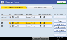 Illustration du panneau de commande