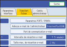 Illustration de l'&eacute;cran du panneau de commande