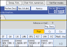 Illustration de l'écran du panneau de commande