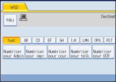 Illustration de l'écran du panneau de commande