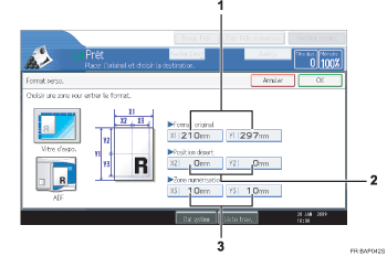 Illustration avec l&eacute;gende num&eacute;rot&eacute;e du panneau de commande