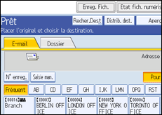 Illustration de l'écran du panneau de commande