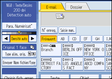 Illustration de l'écran du panneau de commande
