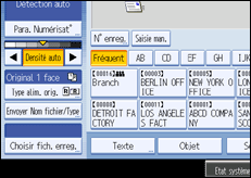Illustration de l'&eacute;cran du panneau de commande