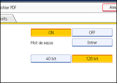 Illustration de l'&eacute;cran du panneau de commande