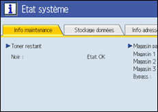 Illustration de l'&eacute;cran du panneau de commande
