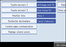 Illustration de l'écran du panneau de commande