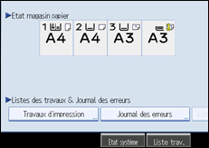 Illustration de l'écran du panneau de commande