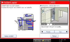 Illustration de l'&eacute;cran du panneau de commande