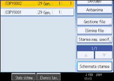 Illustrazione schermata pannello operativo