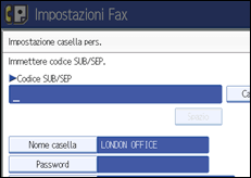 Figura relativa alla schermata del pannello operativo