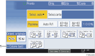 Illustrazione numerata schermata pannello operativo