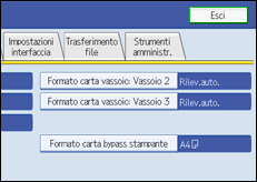 Illustrazione schermata pannello operativo