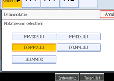 Schermafbeelding bedieningspaneel