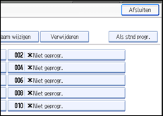 Schermafbeelding bedieningspaneel
