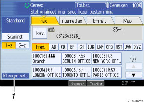 Schermafbeelding bedieningspaneel met genummerde bijschriften