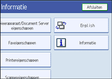 Schermafbeelding Bedieningspaneel