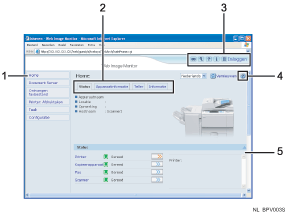 Illustratie van het Webmonitor-scherm