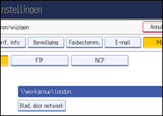 Schermafbeelding Bedieningspaneel