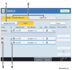 Genummerde callout-illustratie schermillustratie bedieningspaneel