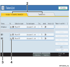 Genummerde callout-illustratie schermillustratie bedieningspaneel
