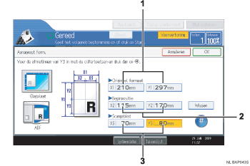 Genummerde oproepafbeelding schermafbeelding bedieningspaneel