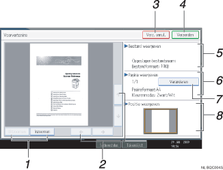 Genummerde oproepafbeelding schermafbeelding bedieningspaneel