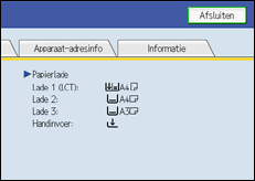 Schermafbeelding Bedieningspaneel