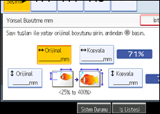 İşlem paneli ekranının gösterimi