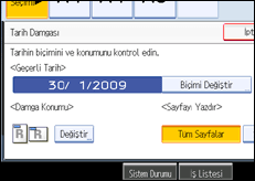 İşlem paneli ekranının gösterimi