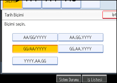 İşlem paneli ekranının gösterimi