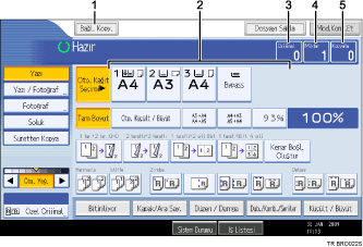 İşlem paneli ekranı gösterimi işaretli balonlu gösterim