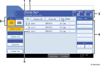 İşlem paneli ekranı gösterimi işaretli balonlu gösterim