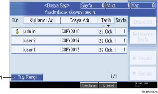 İşlem paneli ekranı gösterimi işaretli balonlu gösterim